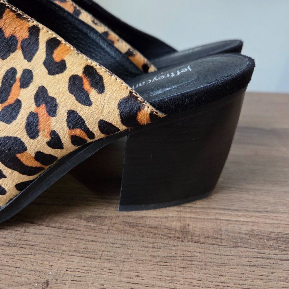 EUC JEFFREY CAMPBELL GENUINE LEATHER UPPER ANIMAL PRINT POINTY HEELED MULES 9.5 - Picture 4 of 15